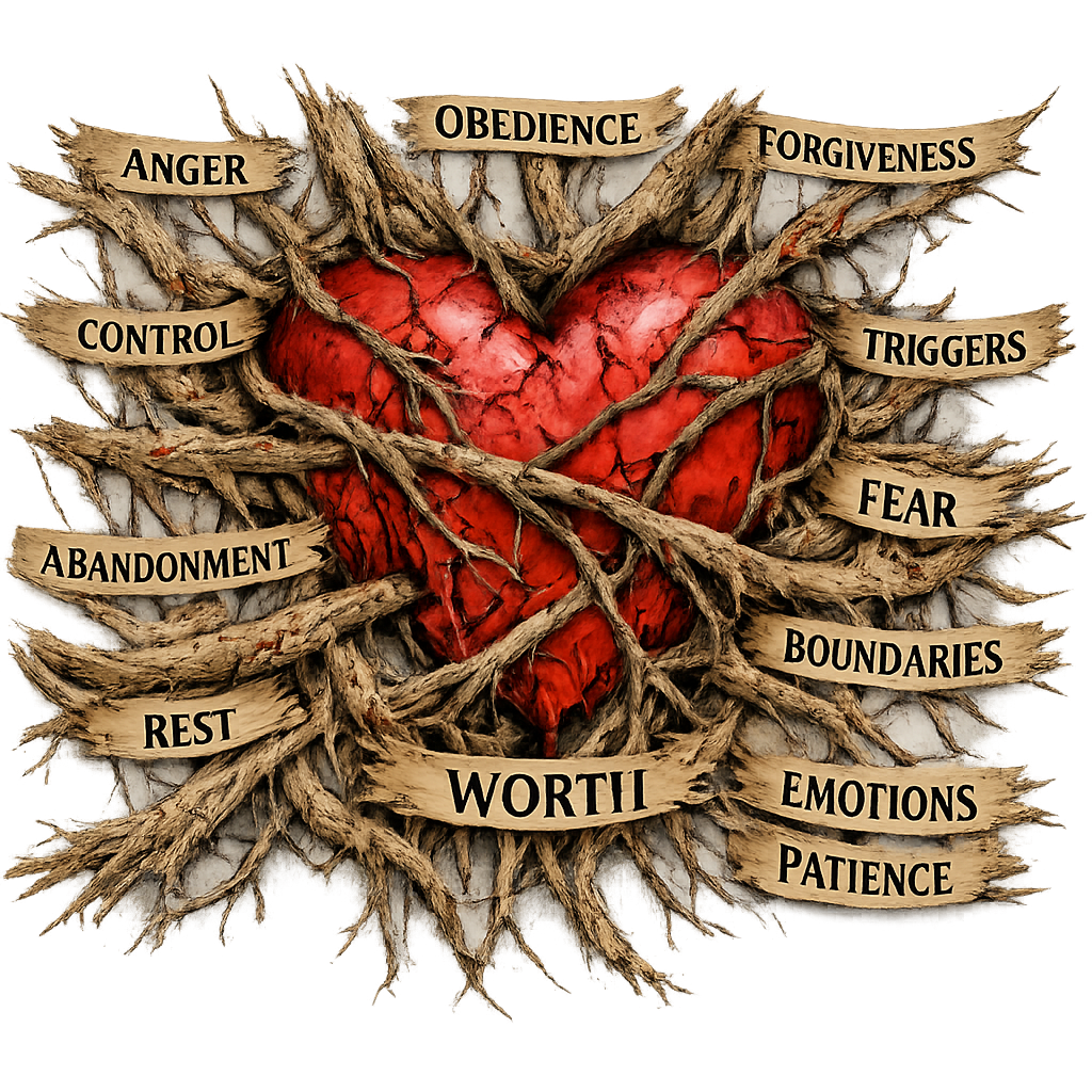 Heart bound by roots: anger, control, abandonment, fear